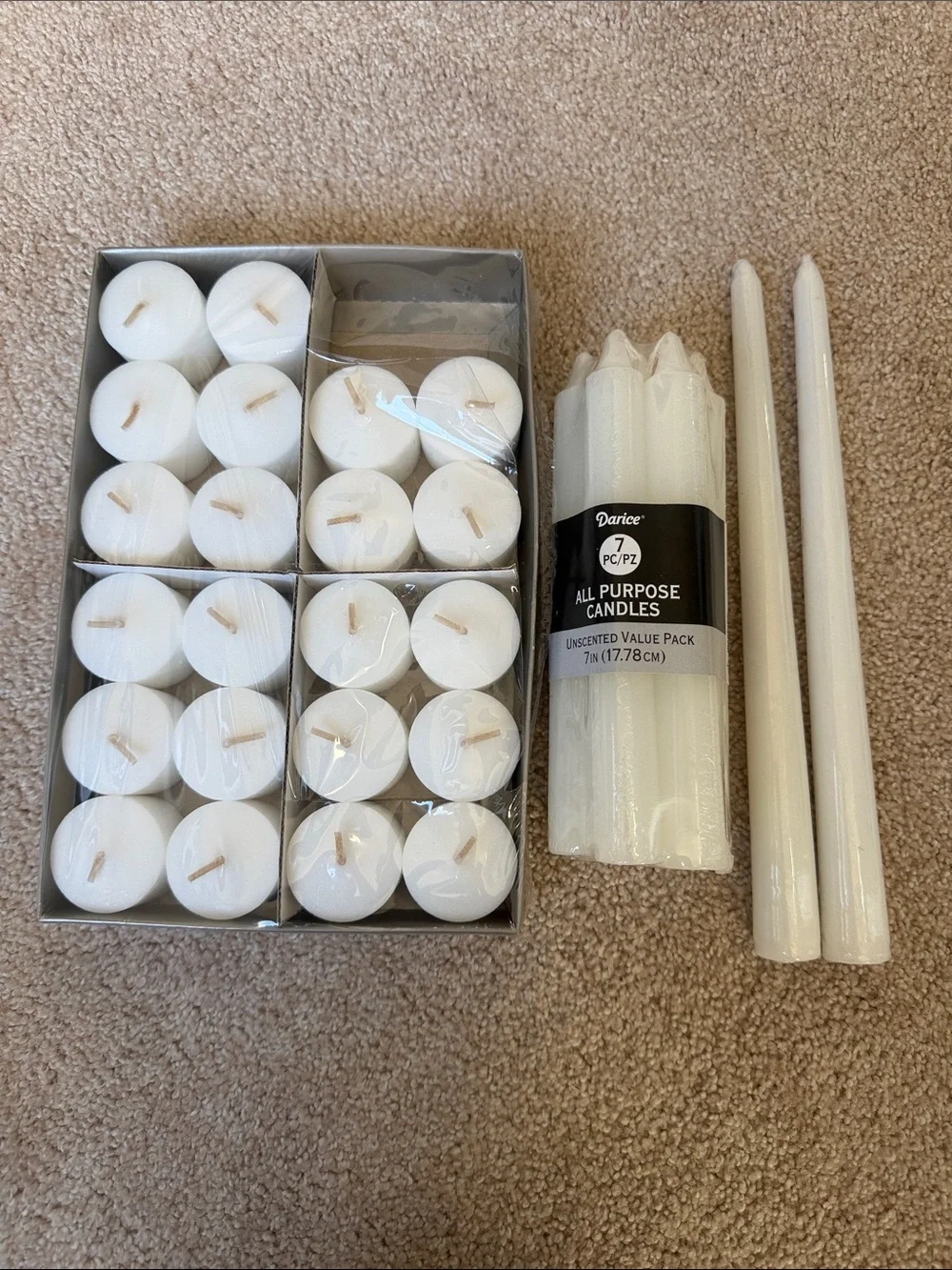 Candle Bundle Pillar, Taper & Tea Light Candle Set